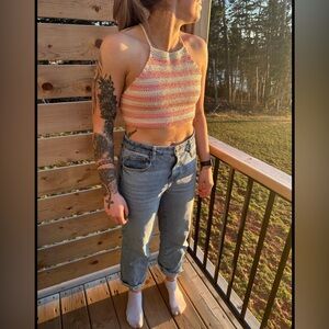 Hand crochet halter top